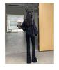 Women's High-Waisted Black Micro-Flare Jeans - Spring 2025 Slimming Versatile Straight Leg Pants