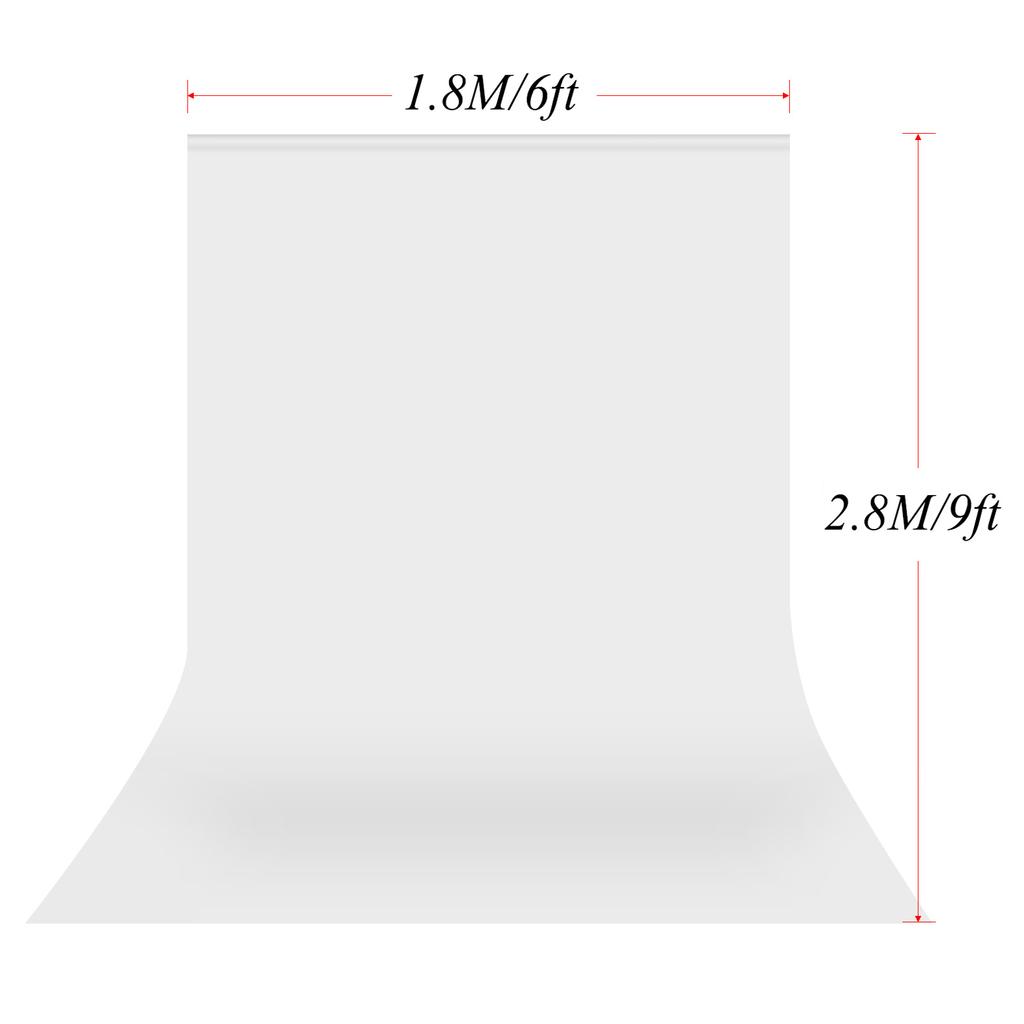 Photo Studio Backdrop 1.8 x 2.8 m, Non-Reflective  , Washable, Polyester and Cotton, with 3 Clamps, for Home Studio Video Production