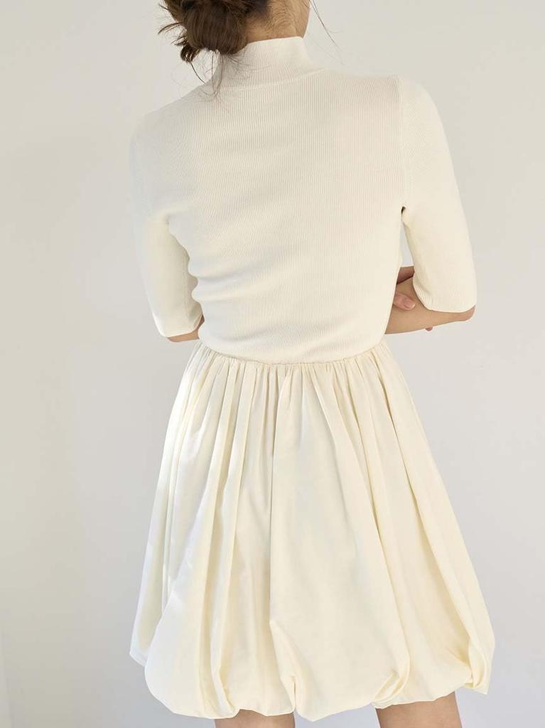 Balloon Docking Mini Knit Dress SWNO251062IVRF