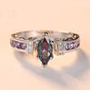 Colorful Marquise Zircon Ring: Women's Simple Fashion Versatile Jewelry