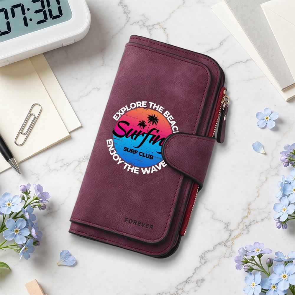 Surfing Beach Style Casual Long Wallet Fashion Portable Daily Use Purse