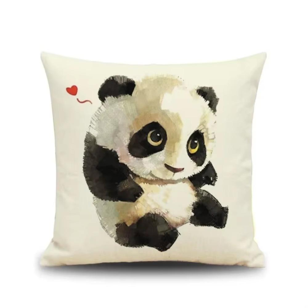 Cozy Couch Cushion Cover Cute Animal Panda Printed Home Decorative Pillow Car/bed Seat Back Cushions Square Pillowcase