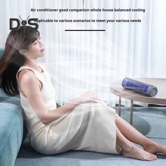 Rechargeable Tower Fan Personal Air Conditioner with 3 Speed Settings Strong Airflow Low Noise Adjustable Tabletop Electric Cooling Fan