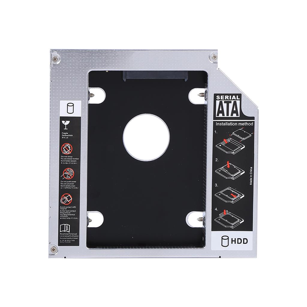 12.7mm Aluminum SATA HDD SSD Enclosure Hard Disk Drive Bay Caddy Optical DVD Adapter for Laptop