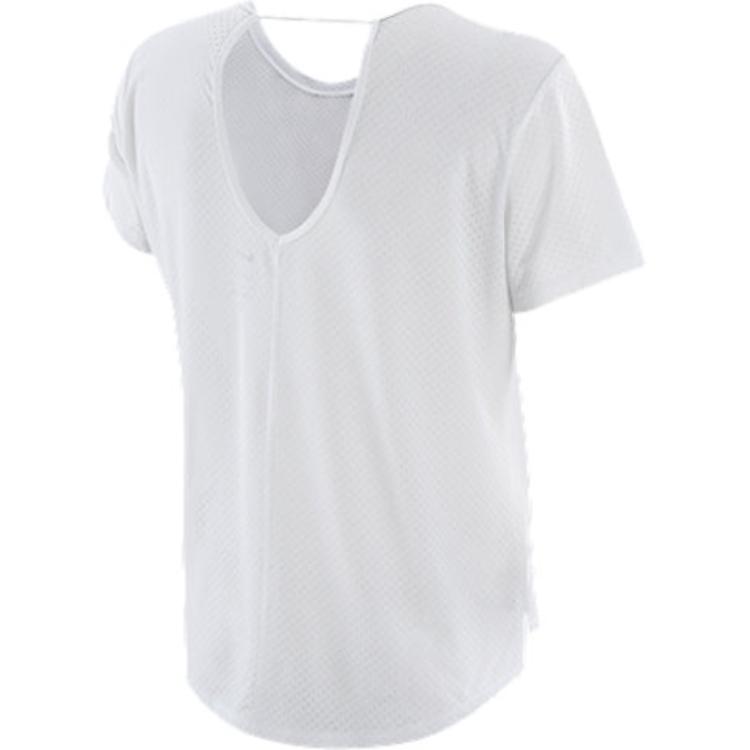 Nike Dri-Fit One Breathe Offener Rücken Rundhals Kurzarm T-Shirt Damen Tops Weiß DX0132-100