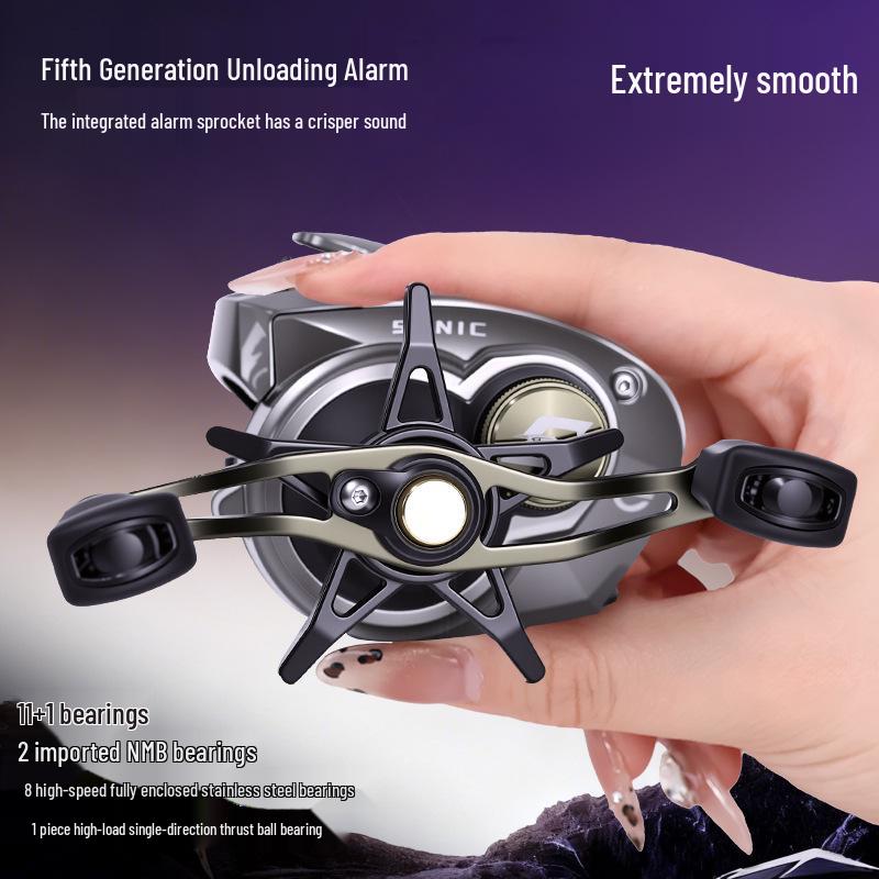 SONIC Smart DC Baitcasting Reel: Electronic Brake, Micro Lure, Beginner-Friendly, Anti-Backlash, All-Purpose Long Cast Drum Reel.