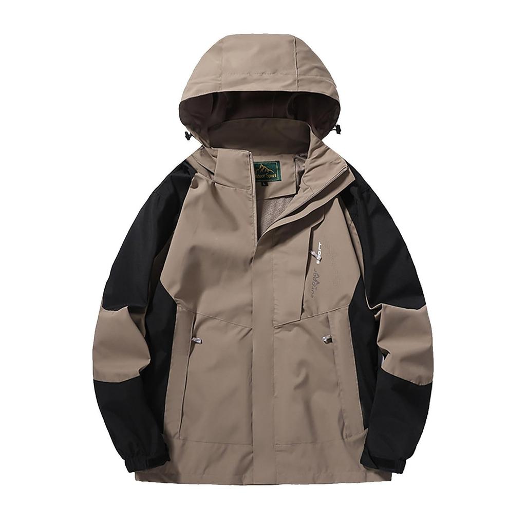 Men's Casual Sports Jacket Waterproof Lightweight Hooded  Hiking Golf Raincoats With  Pockets