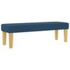 Box Spring Bed with Headboard Blue 190 x 140 cm Fabric
