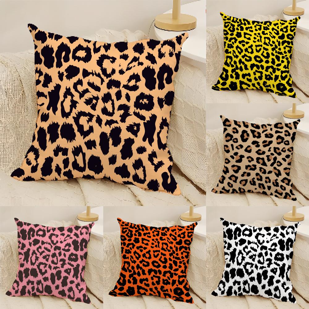 Leopard Print Texture Pillow Case Home Living Room Decoration Linen Pillow Cases Cushion Cover