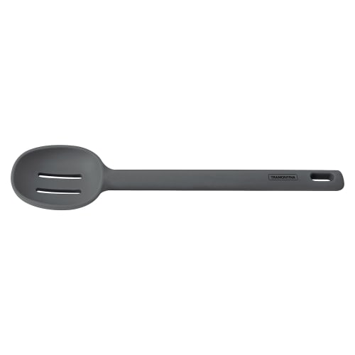Tramontina Molde Slotted Serving Spoon, 28cm, Gray, Silicone, Spatula, Ladle, Heat-Resistant, Dishwasher-Safe, Made In Brazil, Product Code: 25812/160