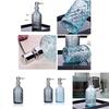 Modern Glass Hand Soap Dispenser 400ml With Pump And Decorative Embossed Design For Household