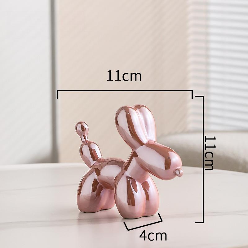 Nordic Ceramic Balloon Dog Abstract Ornament Creative Sculpture Study Room Statue Home Office Accessorie Festival Decoration