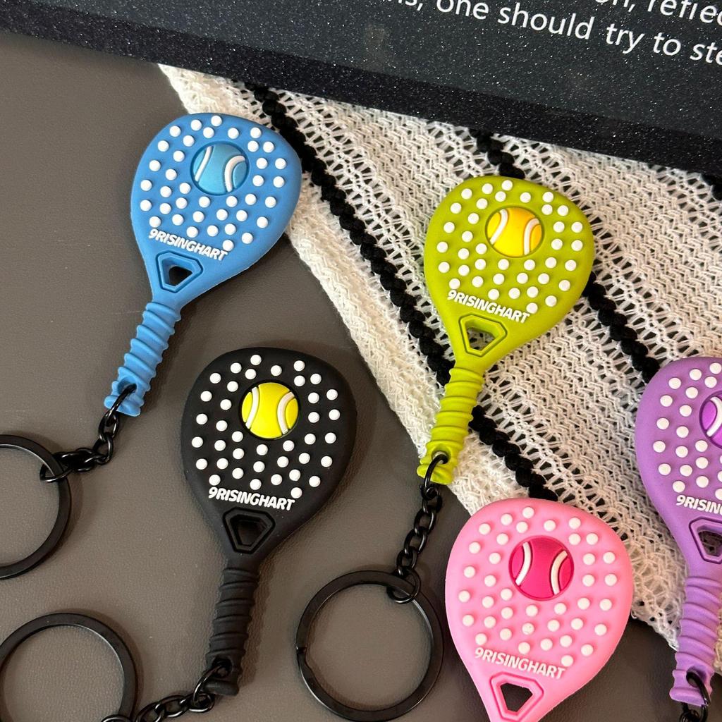 Exquisite Mini Tennis Racket Keychain Pendant - Trendy Sports Bag Charm Gift