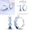 Sparkling Women Hoop Earrings 925 copper Heart Shape Star Moon Round Blue Zircon Fit Origina Drop Earrings Zircon Holiday gifts