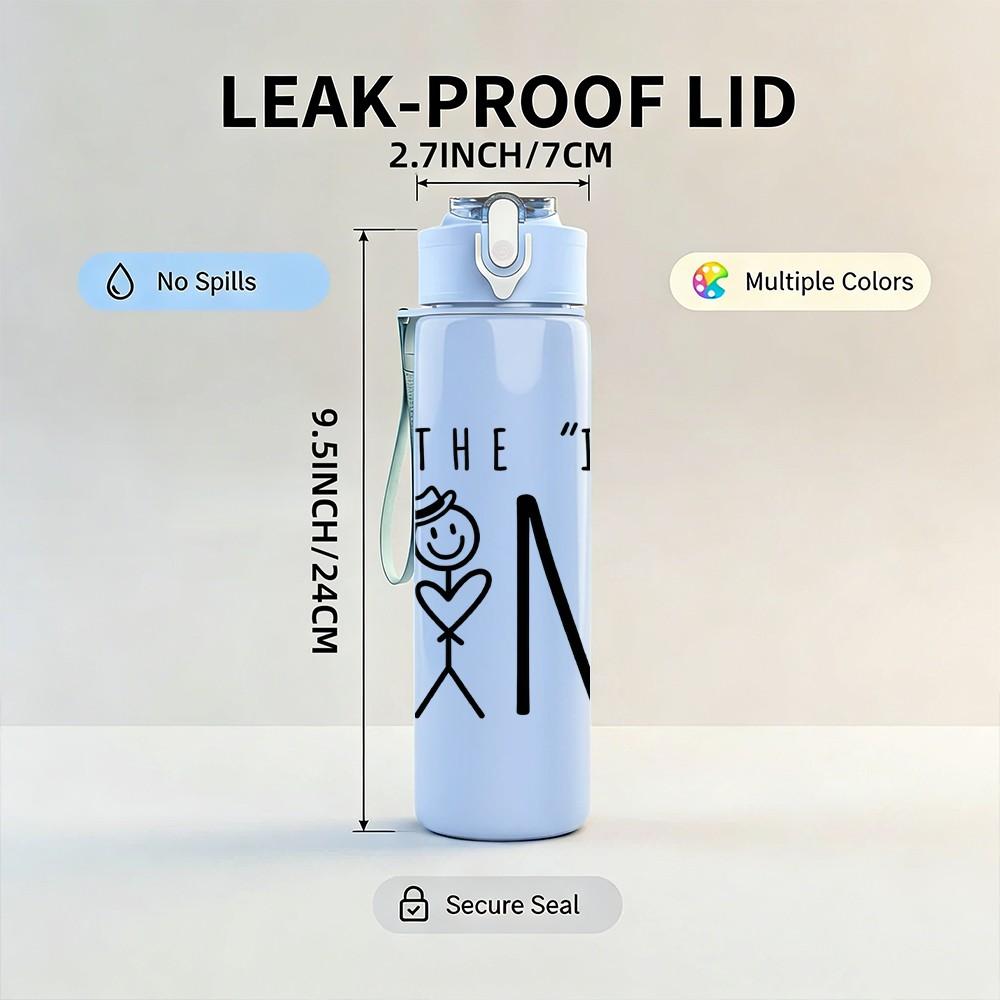 1PC Be The T In Kind Quote Pattern 750ml Color Plastic Sports Water Bottle Leakproof Flip Straw Lid Suitable for Sports Office Home Use