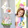 Hanging Sign Happy Easter Porch Welcome Sign for Door Wall Hanging Greetings Pendant Supplies Festival Adorment