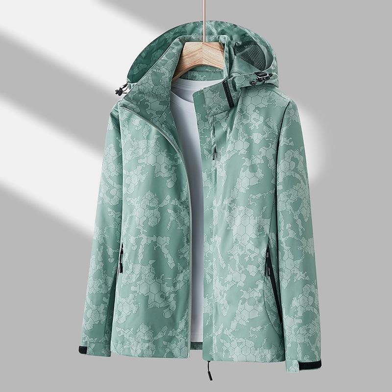 Outdoor Camouflage Thin Jacket Windproof and Water-proof Couple Mountaineering Suit Spring and Autumn Coat