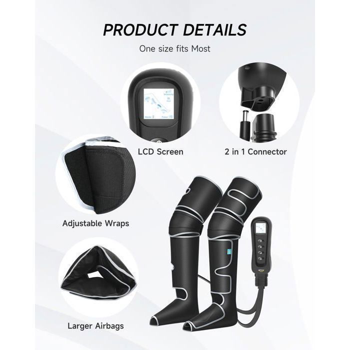 ALLJOY Leg Massager for Circulation, Gifts for Women Dad Mom, Leg Massager with Heat and Compression