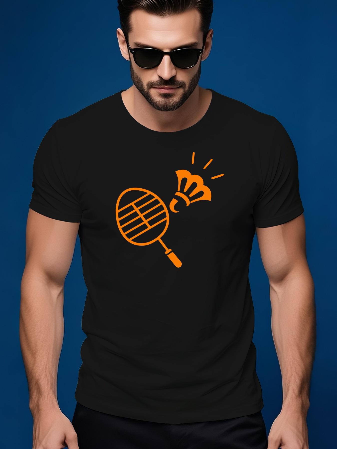 Summer Tshirt with Tennis Racket Lightbulb Graphic - Cotton XL