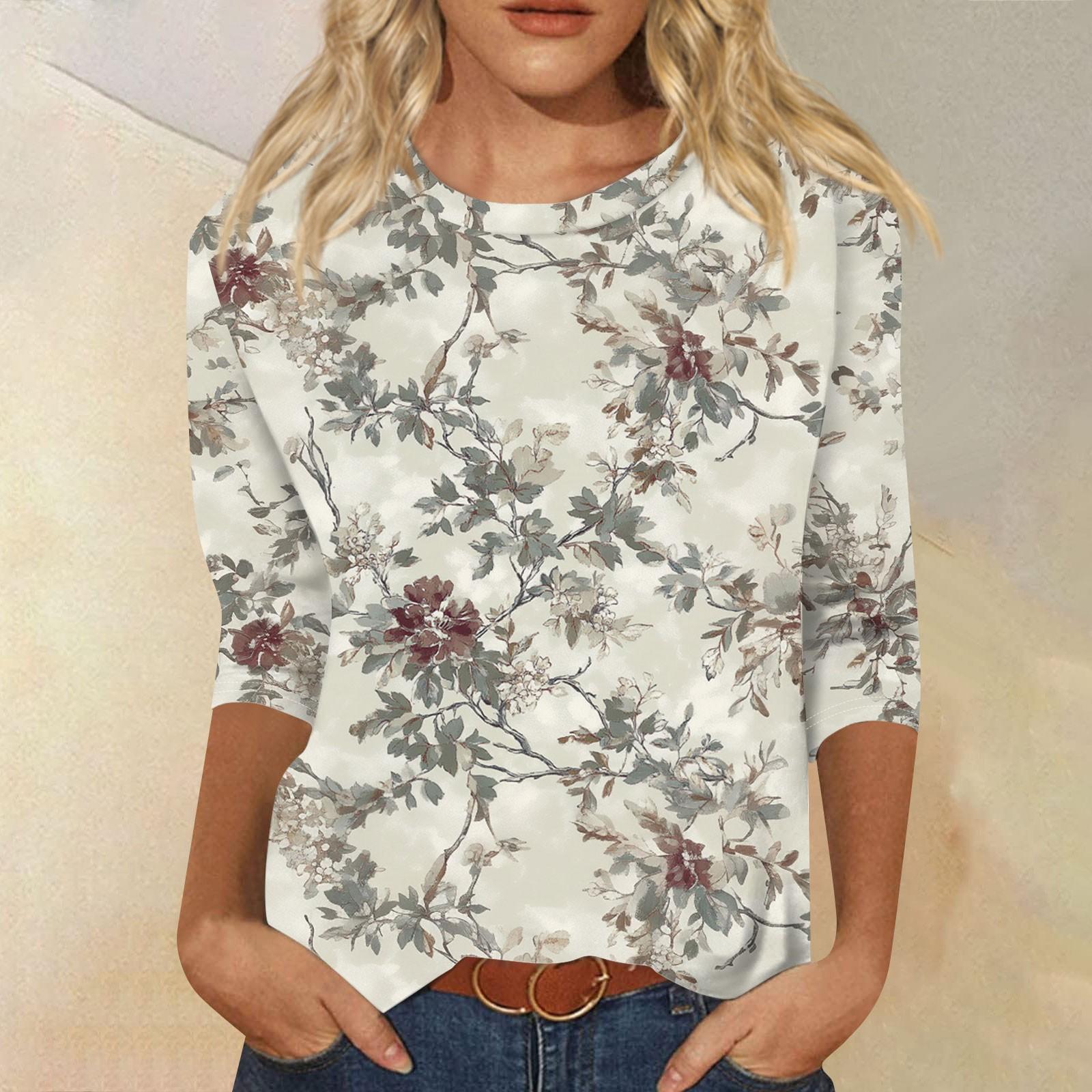 

Женский модный повседневный пуловер с воротником три четверти и принтом XXXL