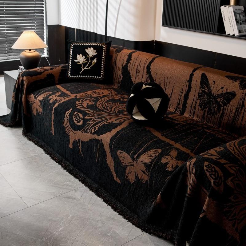 All-Season Leopard Chenille Sofa Covers Throw Blanket Camping Mats Housses De Canapé Butterfly Camping Picnic Sofa Cover