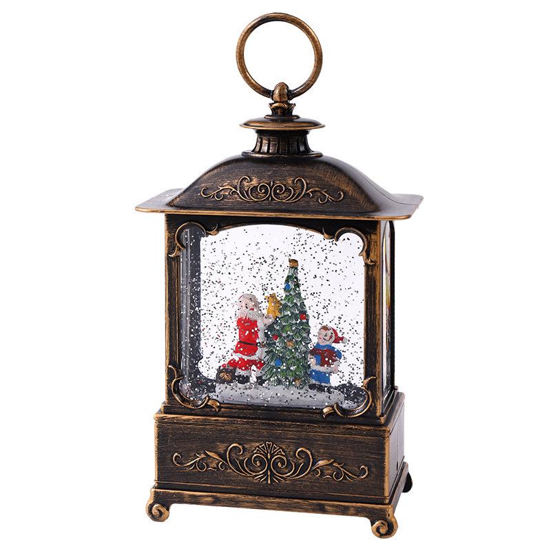 Christmas Wind Lanterns: Santa Claus Retro Water Bucket with Music & Light