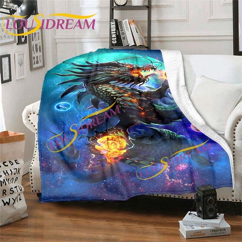 Dračí kreslené přikrývky Dračí přikrývky Anime Dračí flanelové přikrývky Pohovka Přehoz přes postel Měkké teplé přikrývky Dětské přikrývky Domácí dekorace