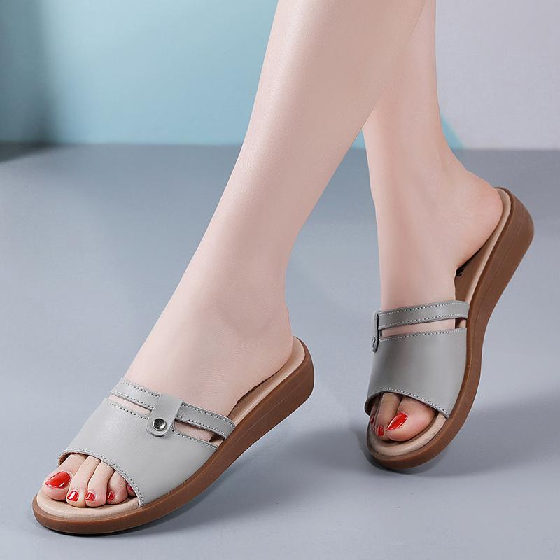 2025 Summer Women Wedge Sandals Premium Orthopedic Open Toe Sandals Vintage Anti-slip Leather Casual Female Platform Retro Shoes