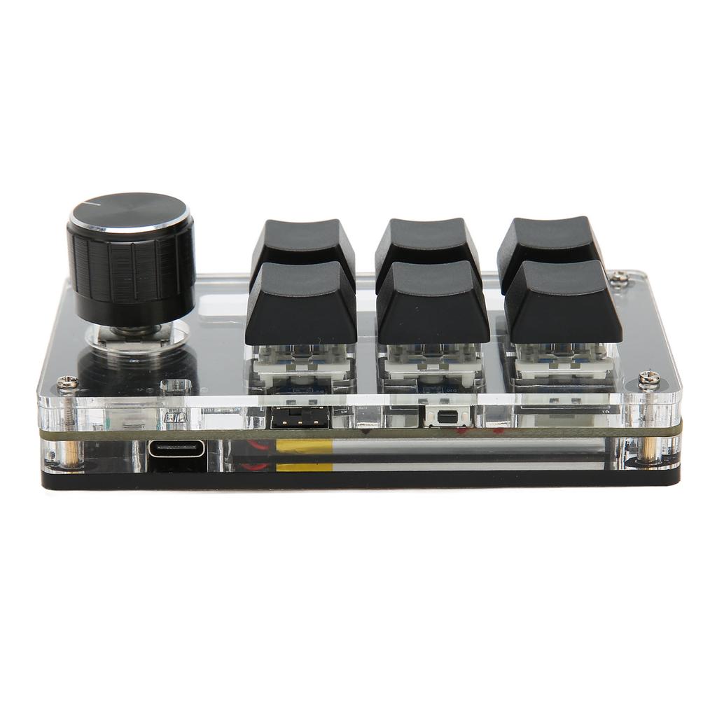 6 Key Keypad with Knob Blue Wired USB Wireless Dual Mode Connection Programmable Mechanical Keyboard