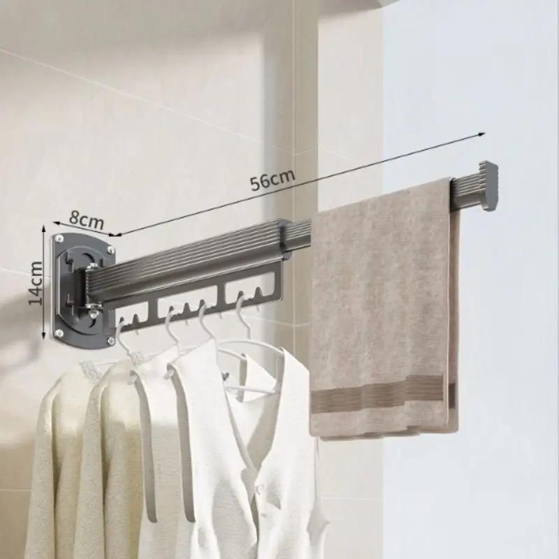Folding Drying Best Rack No Punching Wall-mounted Household Multi-functional Indoor Drying Rack Balcony Retractable Invisible Hanger for Home