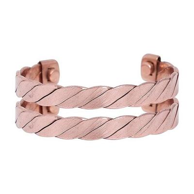 Crocon Men's Bracelet, Copper Men’s Bracelet, Copper Kada for Men | Pure Copper Ashtadhatu Bracelet, Stylish Hand Jewelry(Set of 2)
