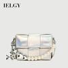 Ladies Messenger Bag Silver Shoulder Chain Portable Small Square Bag