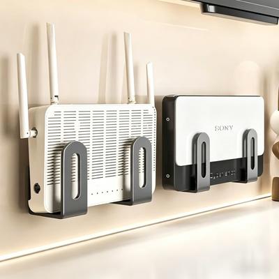 2Pcs Home Router Storage Rack Box Wall Mounted Fixture Support Bracket Set-Top Box WiFi Plament For WiFi Devis Living Room