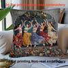 Bohemian Dancing Women Floral Pillow Cover 2D Print Easter Decor Quick Dry Soft For Sofa Bed Living Room Spring Home Decor