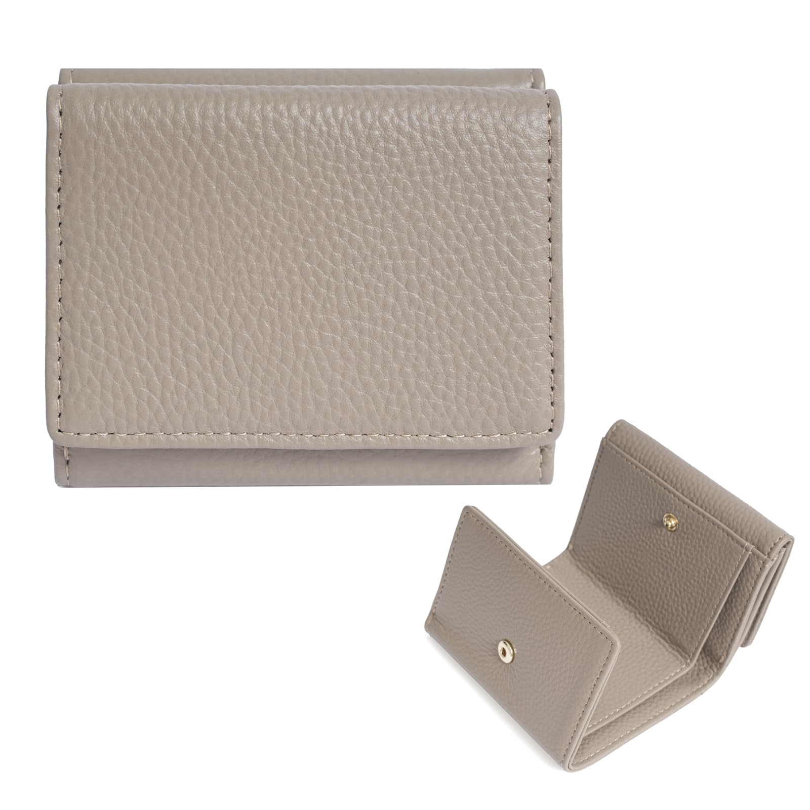 

Mini Wallet for Men and Genuine Slim Travel Card Coin Gift Box and Lightweight [imeetu] Tri-fold Women, Lightweight, Leather, Wallet, Compact, Case, сірий колір