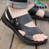 2025 Summer New Men's Sandals Men's Leather Summer Sandals Men's Beach Shoes Non-slip Sandals