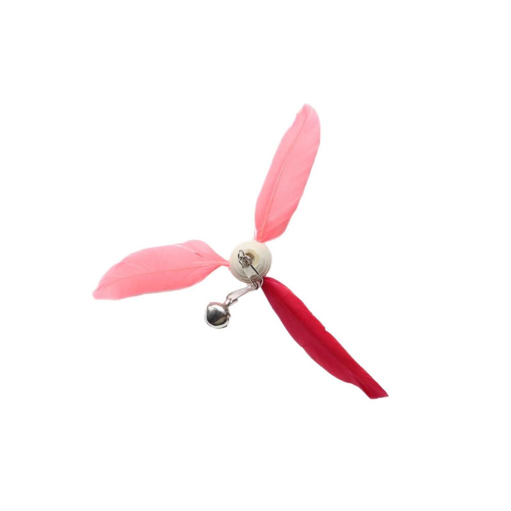 Colorful Rotating Pinwheel Feather Cat Teaser Wand Attachment - Interactive Kitten Toy for Boredom Relief