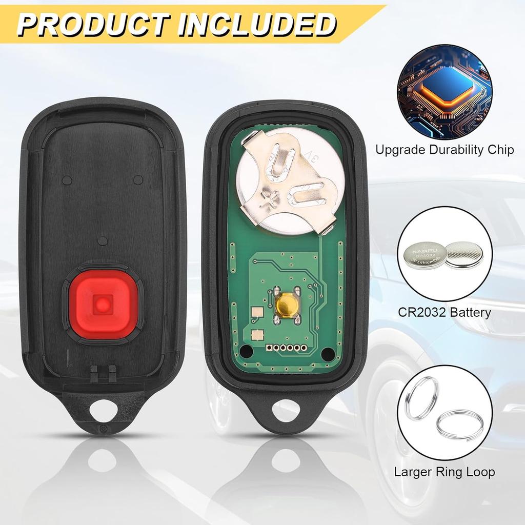 Key Fob Replacement for 1999-2009 Toyota 4Runner/ 2001-2007 Sequoia Car Keyless Entry Remote Control,HYQ12BBX HYQ12BAN,4 Buttons,2Pcs