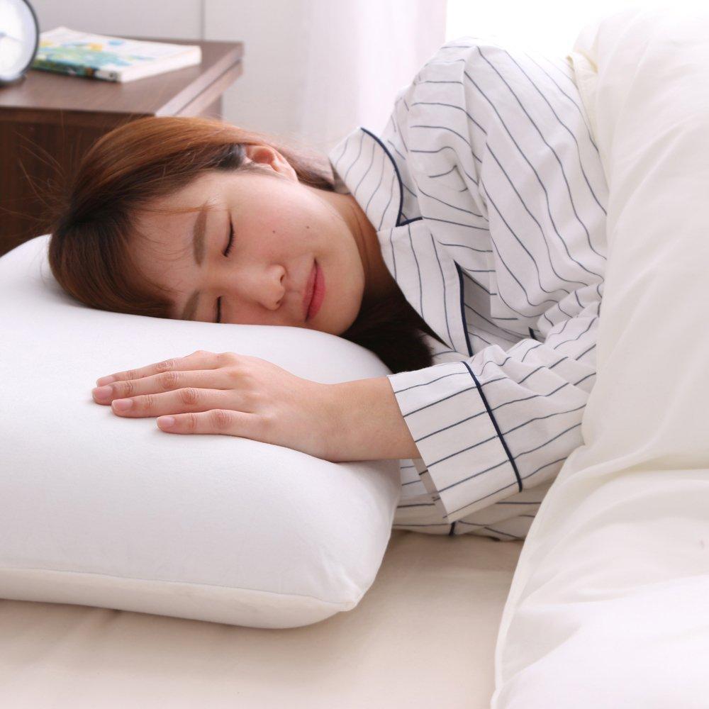 Iris Ohyama Addictive Pillow, Latex-Like, High Elasticity, Compressed Roll, Washable Cover, White, 60 x 40 cm, PYR-6040