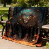 1pc Lion King Artwork Throw Blanket Polyester Fiber, Lightweight Flannel, Soft & Warm, All Season Use for Outdoor, Camping Digital Print