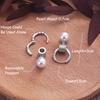 925 Silver Drop Earrings Hoop Pearl Leaf Vintage Irregular For Women Girl Gift Fashion Jewelry Dropship