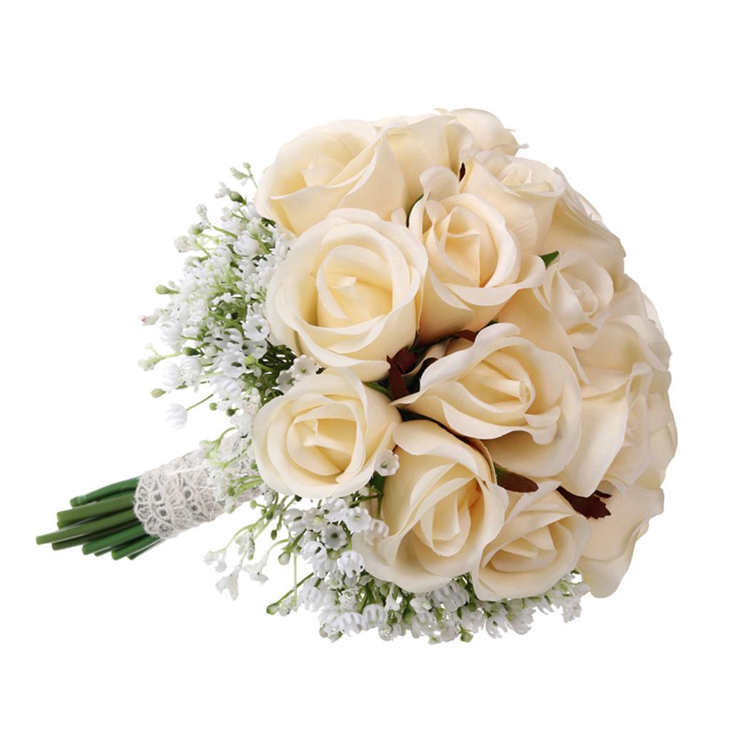 Wedding Bouquet Bouquet Pearl Bridesmaid Wedding Bouquet Bride Artificial Silk Flower