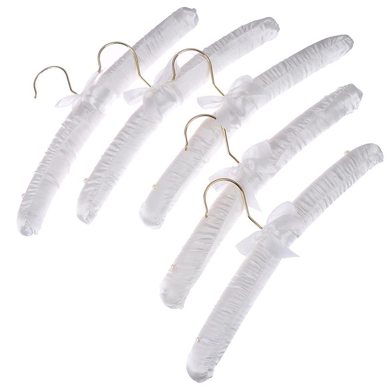 5X Clothes Hangers Satin Padded Luxury Soft Coat Hanger