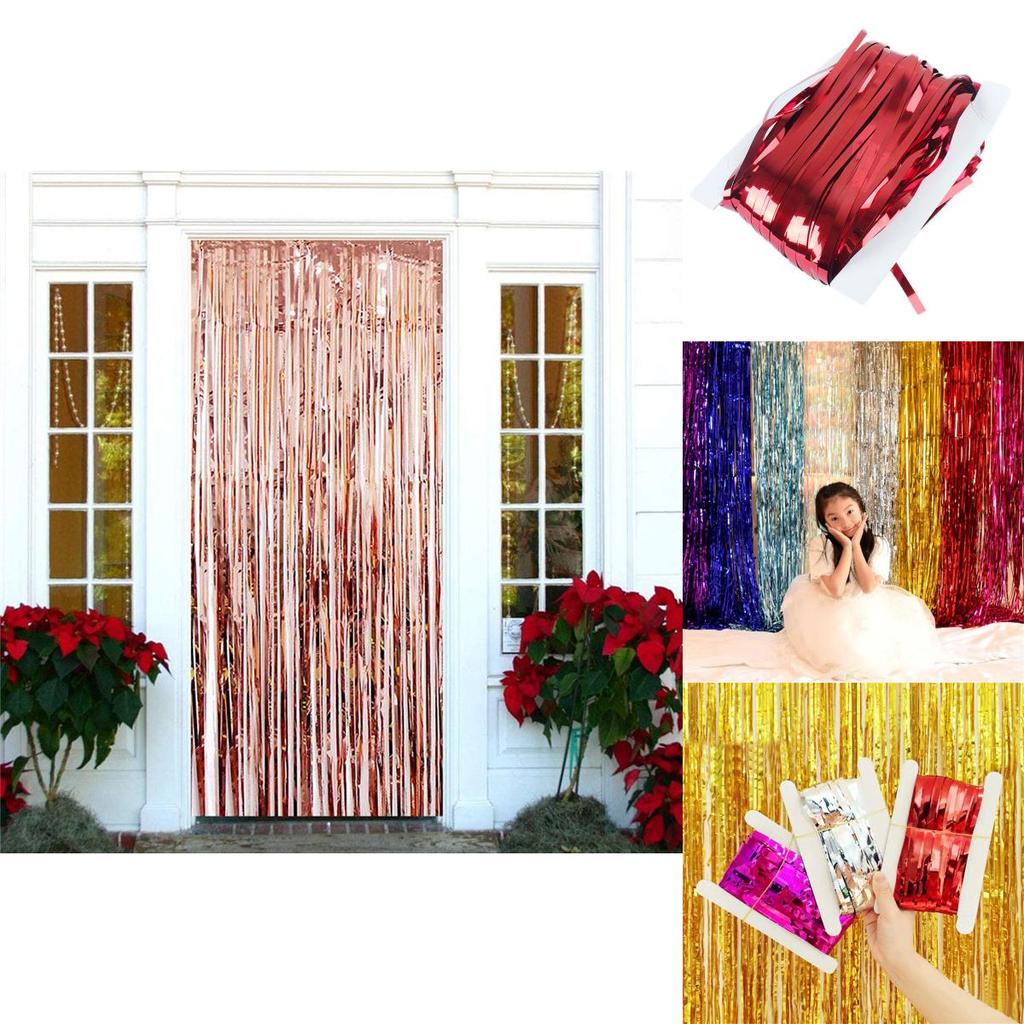 Vibrant Metallic Party Curtains For Birthday And Wedding Decorations