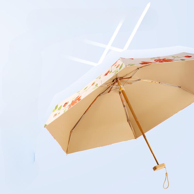 Flat Six Fold Pocket Umbrella Sun Umbrella Color Glue Sun Protection Sun Protection Umbrella Umbrella Women's Folding Umbrella