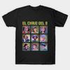 Asian Size Men Black Print T-shirt El Chavo Del 8 No-Cut Heat Transfer Print Cotton Tshirt