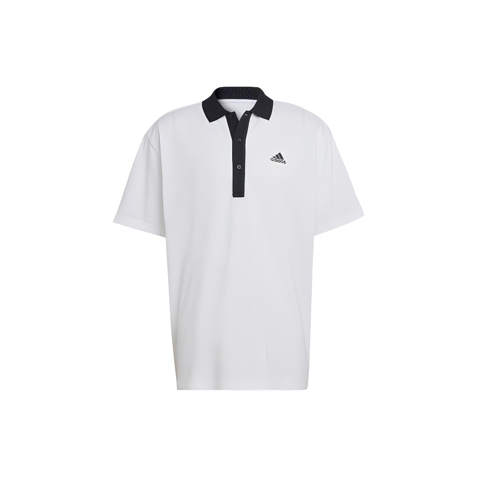 adidas Logo Printing Colorblock Short Sleeve White Polo Shirt Men s HY5516 L