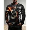 Fashion Men's Crew Neck Long Sleeve 3D Color Printing Summer Casual Short Sleeve Crew Neck T-Shirt
