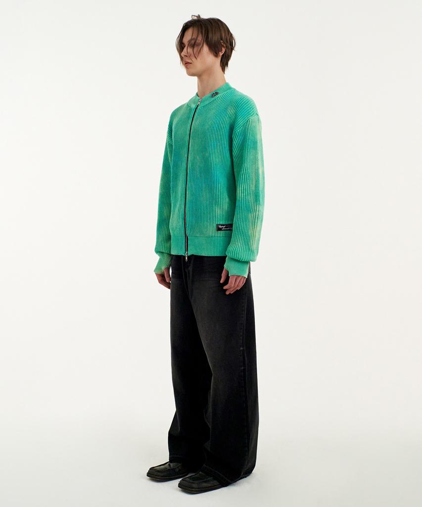Mmgl Dyeing Zip-Up Cardigan (Aqua Mint)