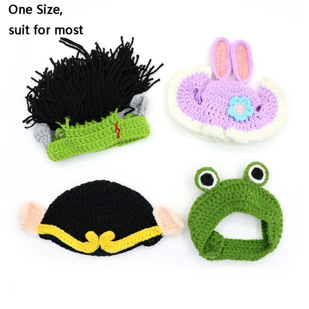 Refined Style Knitting Wool Cat Hat Cute Design Elastic Knitted Hat Photo Props Pet Hat Party Photo Shoot